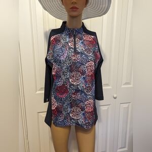 PING Zip Mock Golf Polo Shirt, Womens Size  2 3/4 Sleeves, NEW,